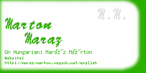 marton maraz business card